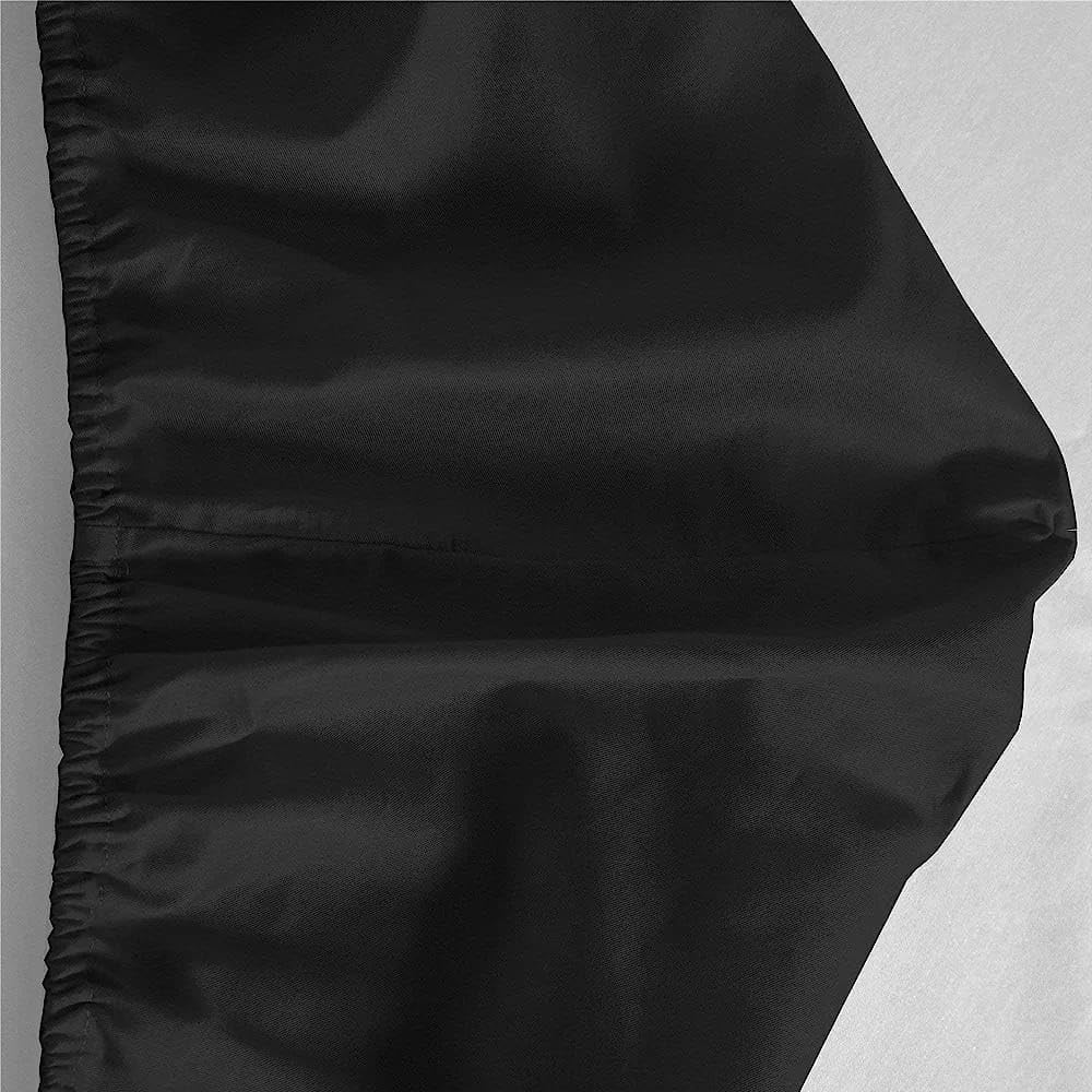 200 Thread Count Egyptian Cotton 40cm Deep Fitted Sheet — Black, Double - Image 6