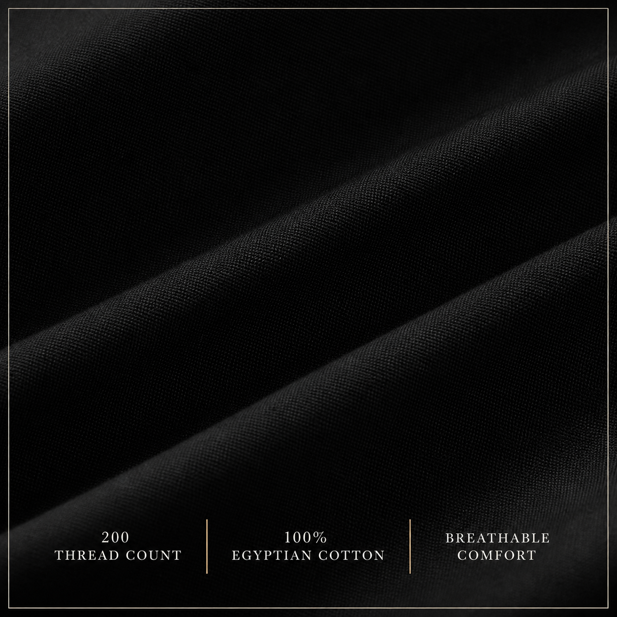 200 Thread Count Egyptian Cotton 40cm Deep Fitted Sheet — Black, Double - Image 4